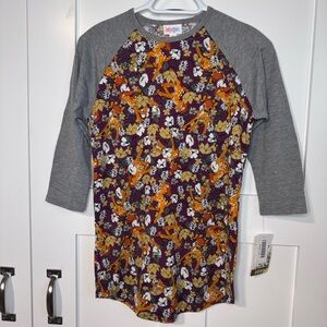 NWT LuLaRoe Randy Bambi All Over Print Raglan Baseball Shirt Women’s Size XS New